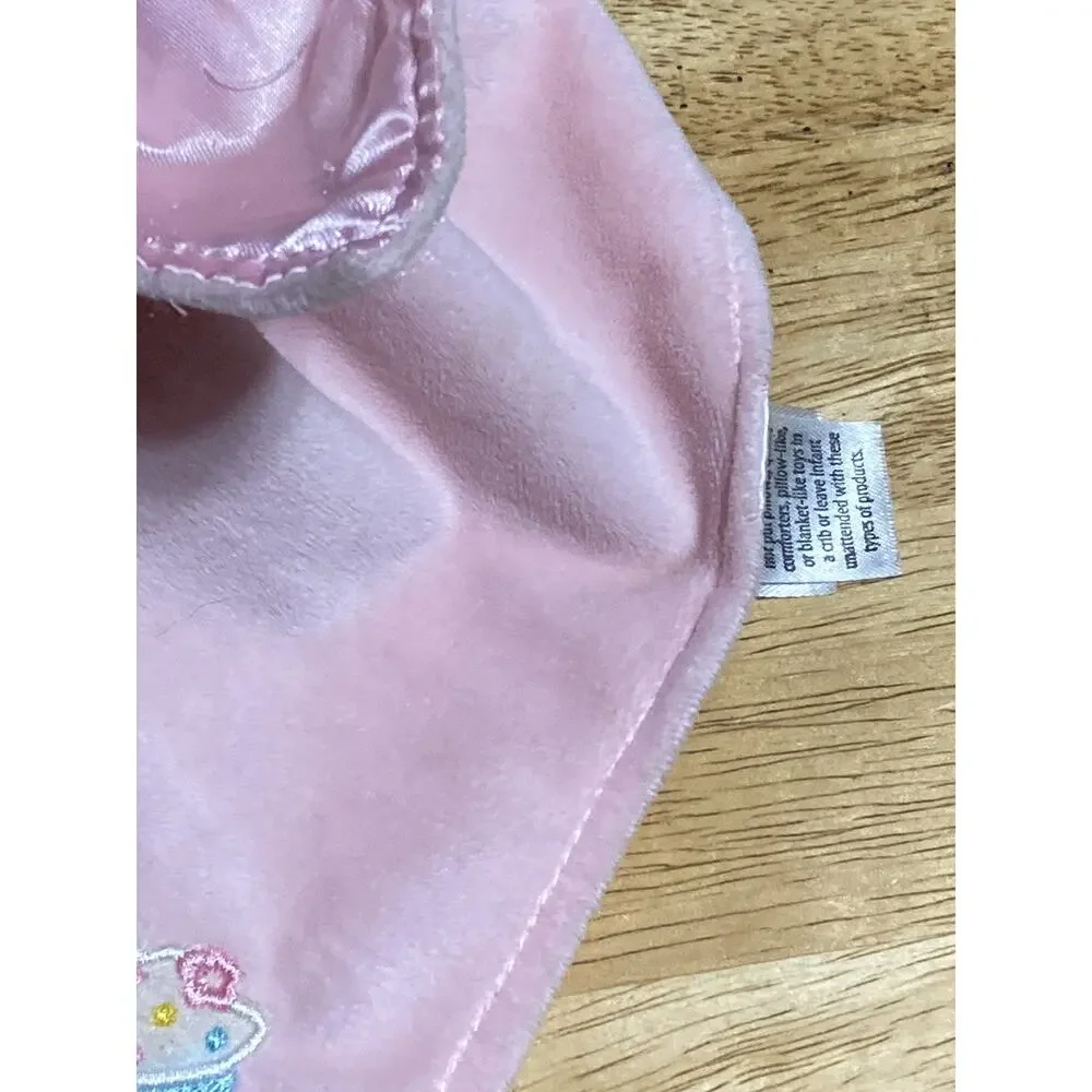 Carters Child of Mine Pink Lovey Monkey Sweet Cupcake Rattle Head Satin Security